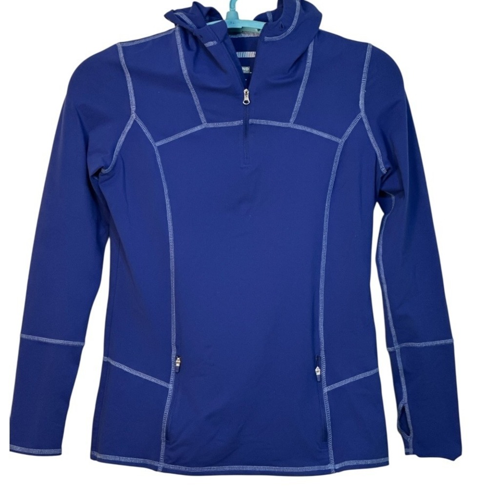 Kirkland Signature Blue1/4 Zip Hoodie Pullover Thumb Hole Running Activewear M